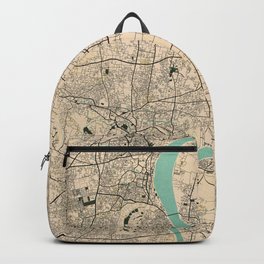 Varanasi City Map of Uttar Pradesh, India - Vintage Backpack | Street, Indian, India, Map, Travel, Citymap, City, Old, Varanasi, Vintage 
