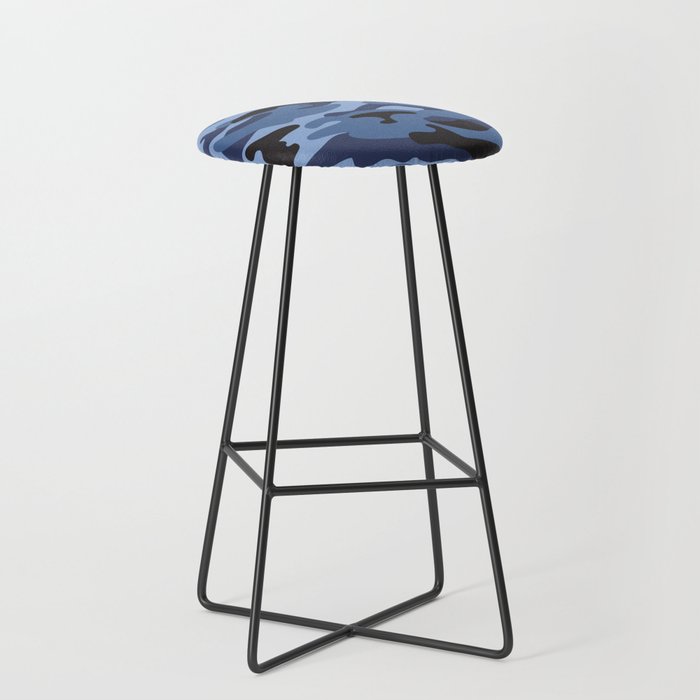 Camouflage Pattern Bluie Grey Bar Stool