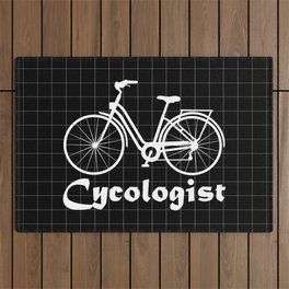 Bicyclist, cycologist White Bike Outdoor Rug