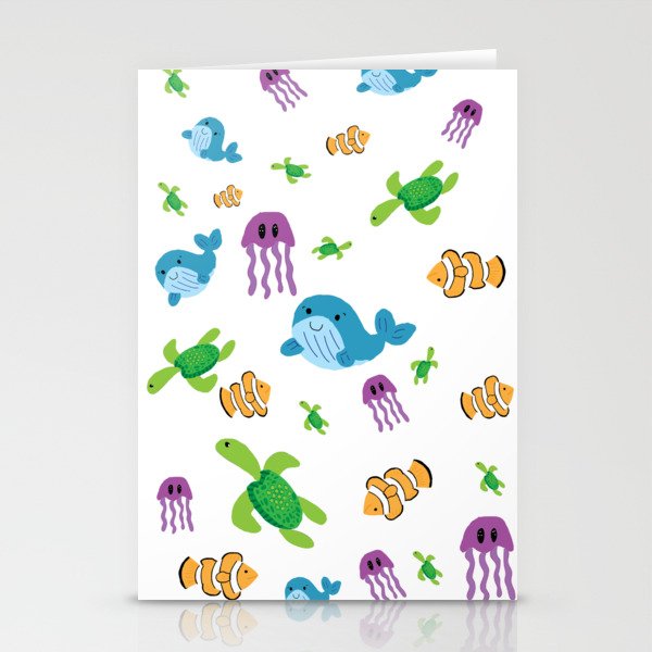 sea creatures Stationery Cards