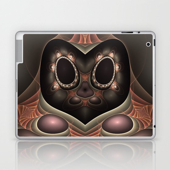 Owl from Space, Abstract Fractal Art Laptop & iPad Skin