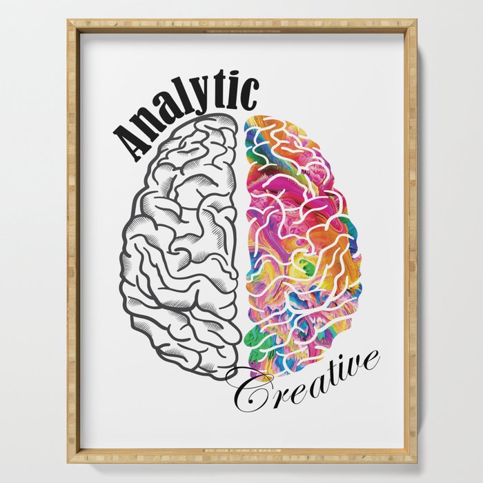 Analytic Creative Brain Left Right Serving Tray
