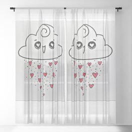 kawaii cloud Sheer Curtain