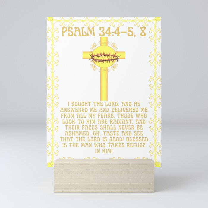 Psalm 34: 4-5 ,8 Mini Art Print