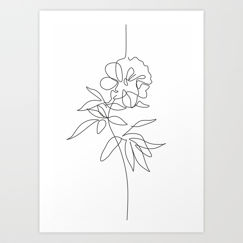 Peony Print Printable Wall Art Plant Poster Flower Painting Bedroom Living Room Decor Abstract Bota Art Print