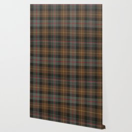 Vintage Brown Gray Tartan Plaid Pattern Wallpaper