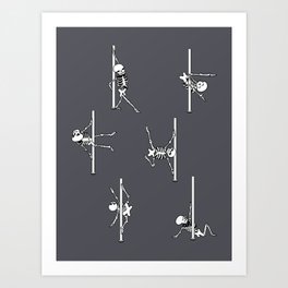 Skeleton Pole Dancing Club Art Print
