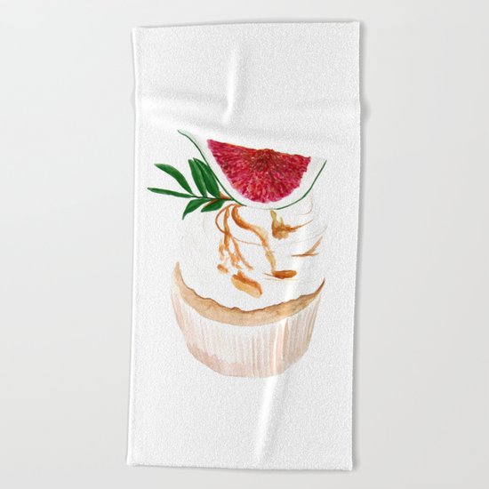 Fig Cupcake Beach Towel
