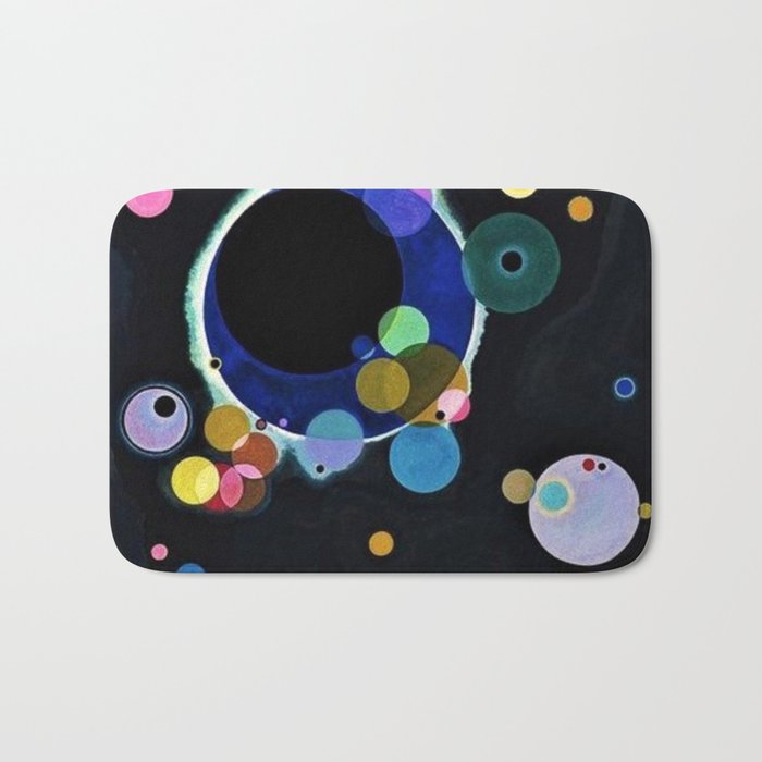 Planets & Moons (Several Circles) by Wassily Kandinsky Bath Mat