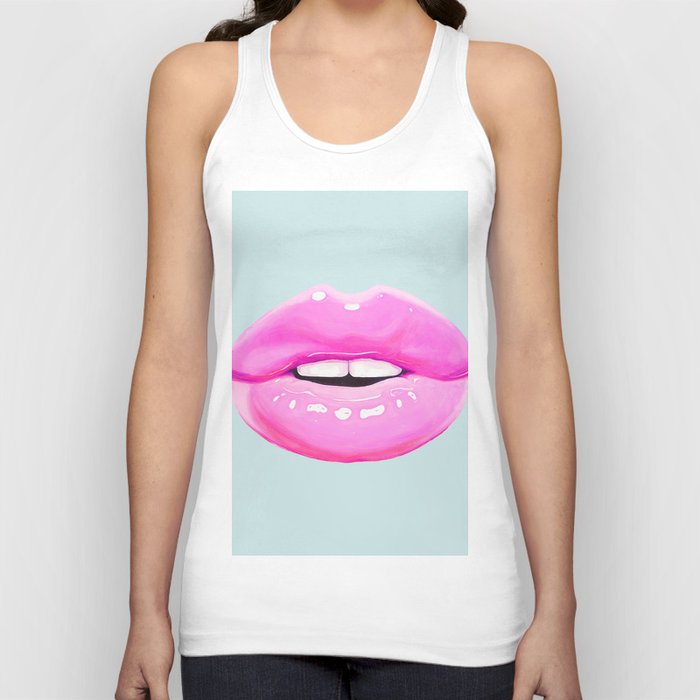 Fashion pink lips Tank Top