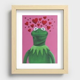 Kermit In Love Recessed Framed Print