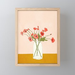 Little Gift Dawn Framed Mini Art Print | Vase, Nature, Spring, Minimalism, Wall, Minimal, Garden, Graphicdesign, Drawing, Bloom 