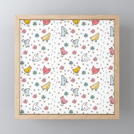 Baby Chicks and Daisies Framed Mini Art Print