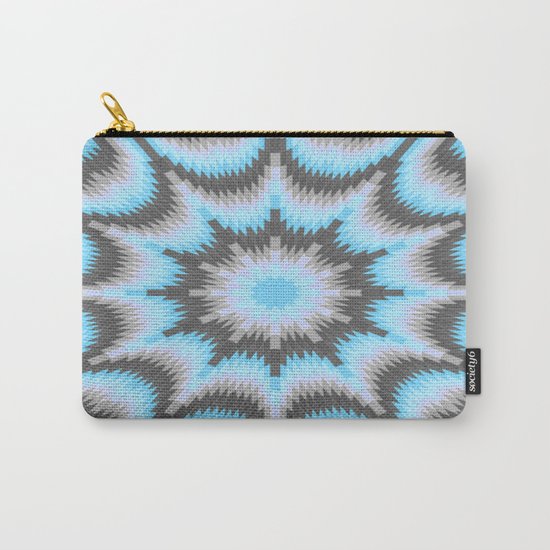 Geometric Burst Blue & Gray Carry-All Pouch