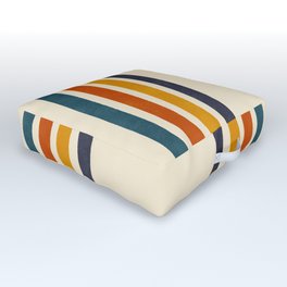 Blanket Stripe - classic Outdoor Floor Cushion | Curated, Pattern, National Park, Graphicdesign, Trade, Vintage, Ochre, Cream, Camping, Stripe 