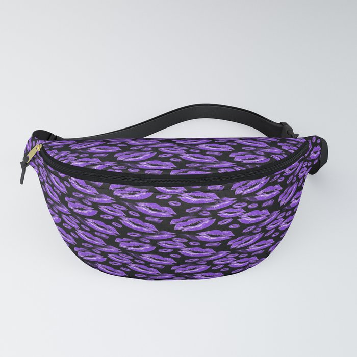 Two Kisses Collided Luscious Lilac Colored Lips Pattern Fanny Pack