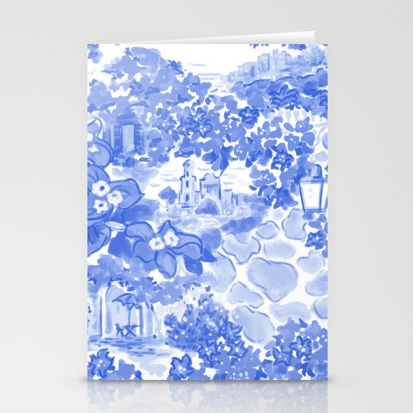 Bougainvillea Italy Blue White Stationery Cards