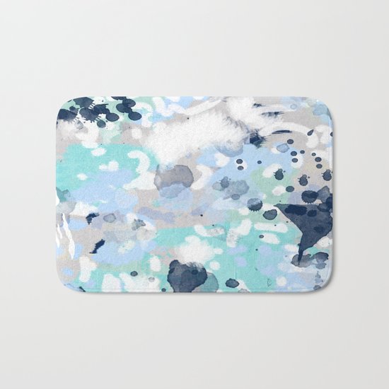 Silva - abstract painting large canvas art print for modern decor cool blue relaxing design urban Bath Mat