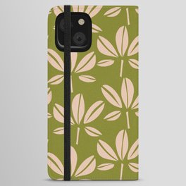 Cozy collection: mix and match Chestnut leaves green iPhone Wallet Case