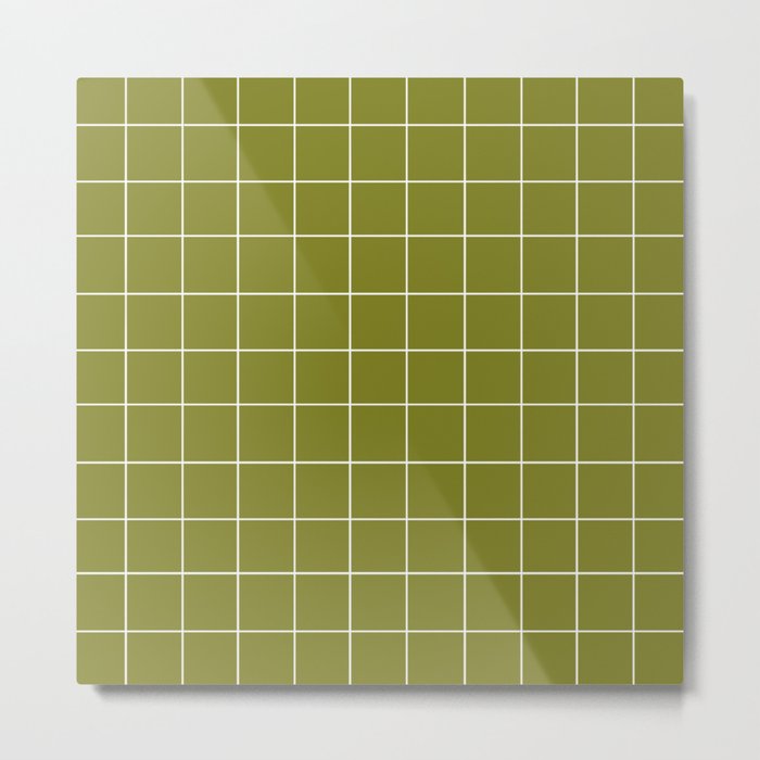 Grid (Matcha Green) Metal Print
