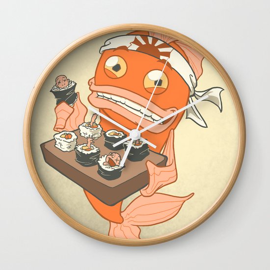 Sushi Fish 2 Wall Clock