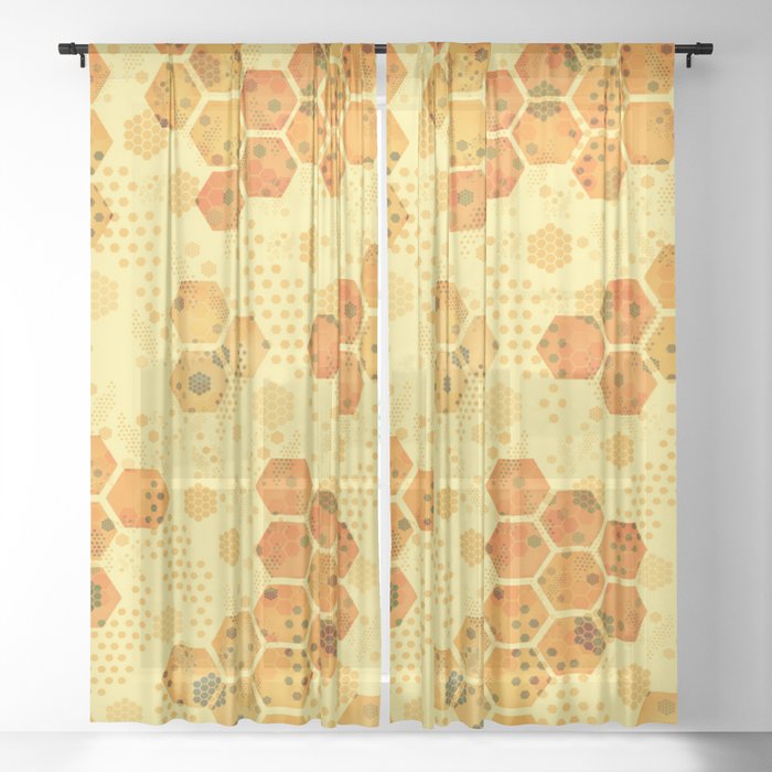 Honey Pattern Design Sheer Curtain