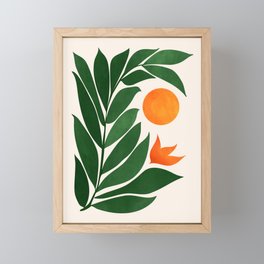 Tropical Forest Sunset / Mid Century Abstract Shapes Framed Mini Art Print