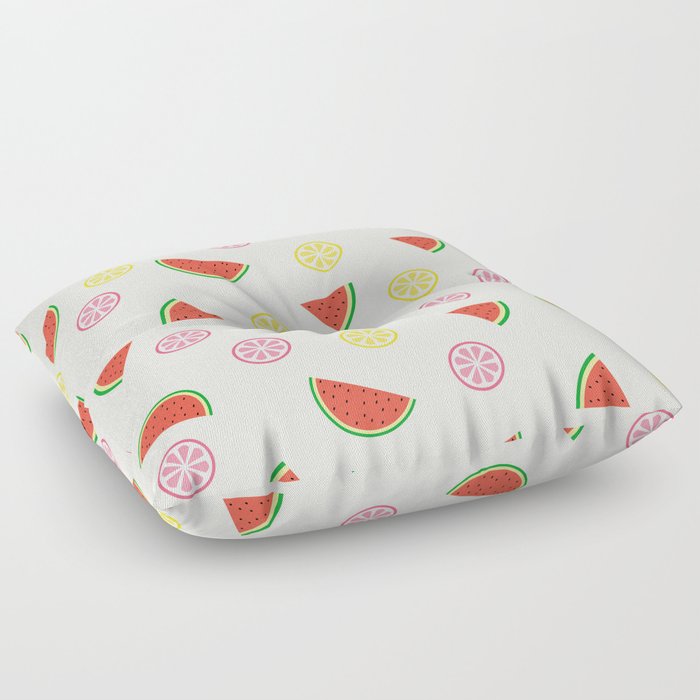 Lemons and watermelons Floor Pillow