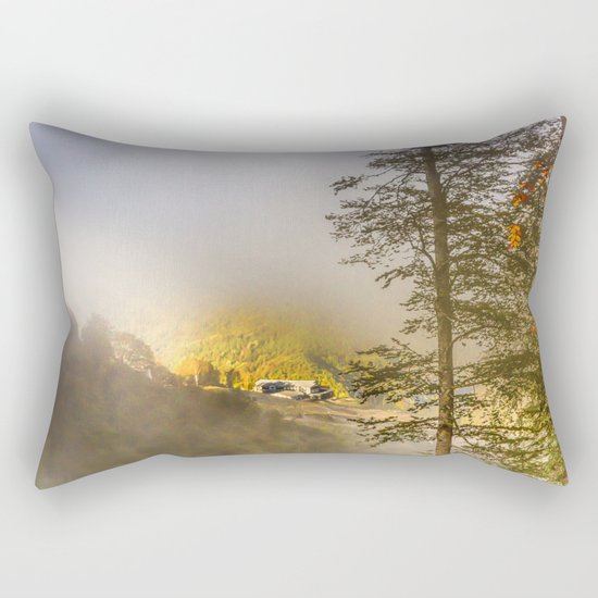 Mountains in the mist Rectangular Pillow