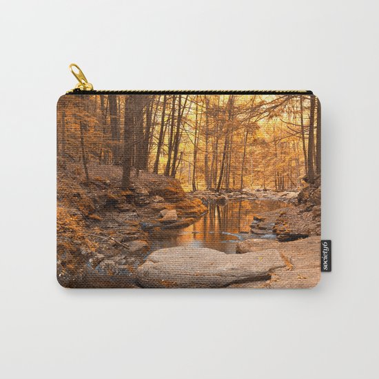 Worlds End Forest Stream - Gold Rapture Carry-All Pouch