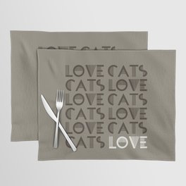Love Cats - Gray colors modern abstract illustration  Placemat