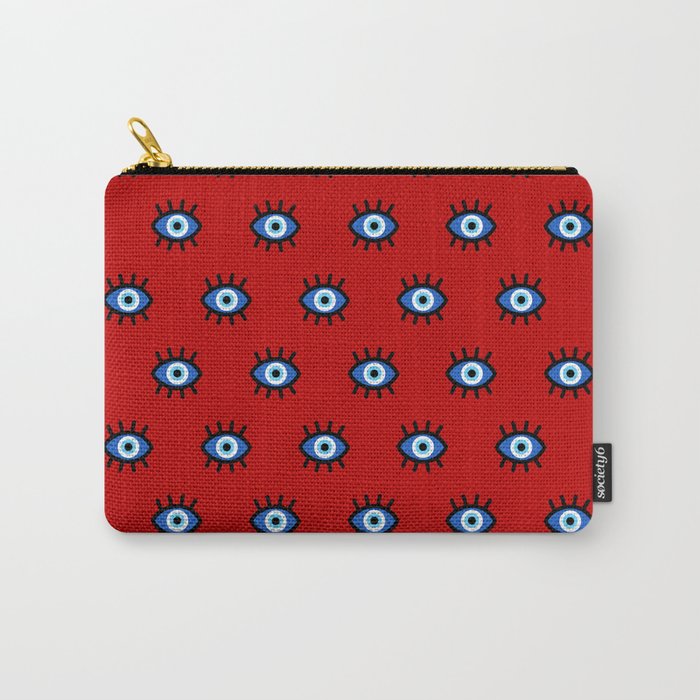 Evil Eye on Red Carry-All Pouch