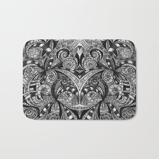 Drawing Floral Zentangle G6B Bath Mat