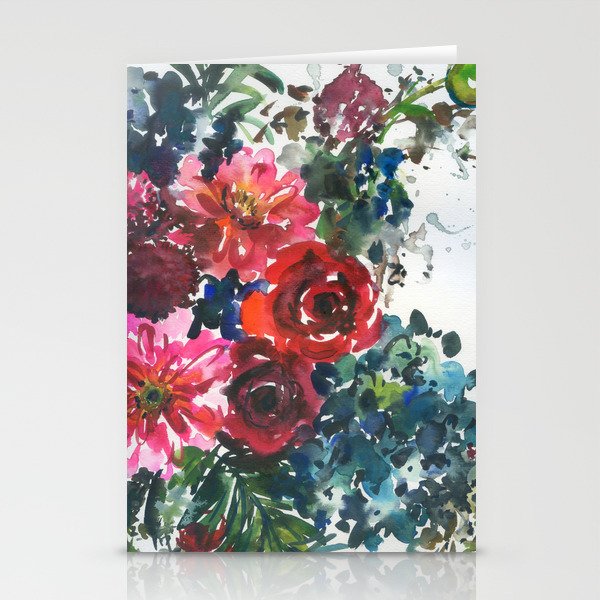 colorful bouquet: chrysanthemums Stationery Cards