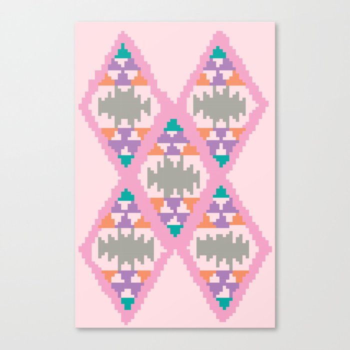 pixel kelim pattern Canvas Print