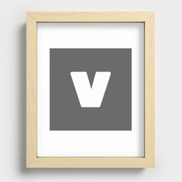 v (White & Grey Letter) Recessed Framed Print