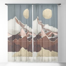 Rustic Mountains Sheer Curtain