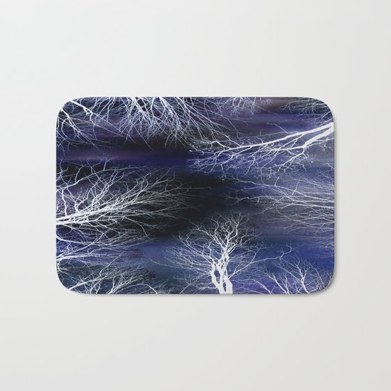 Abstract Midnight Trees Bath Mat
