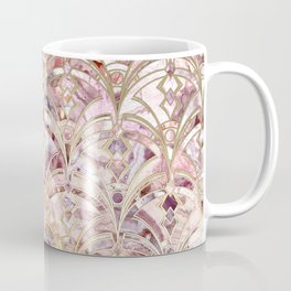 Dusty Rose and Coral Art Deco Marbling Pattern Coffee Mug