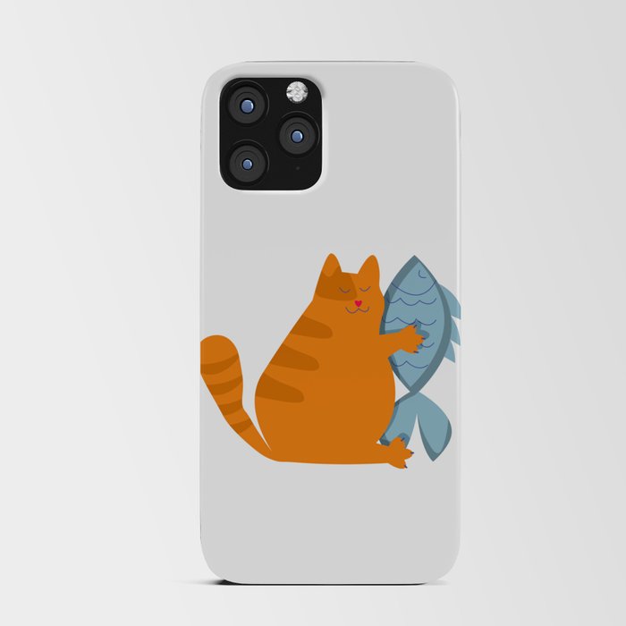 Chonk cat and fish iPhone Card Case