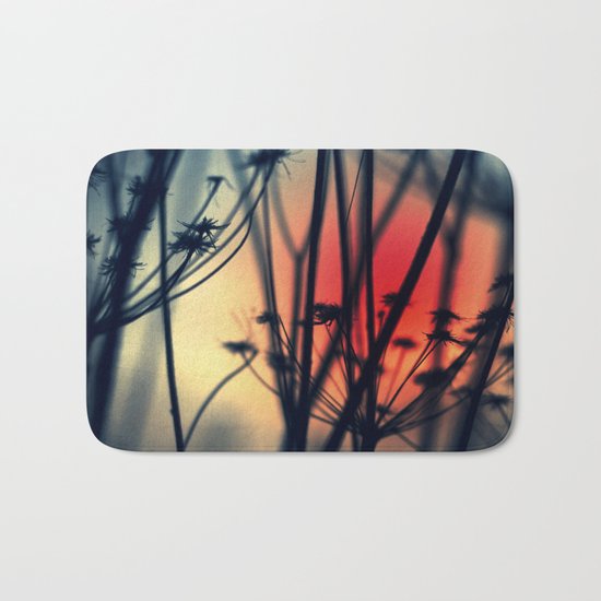 Shapes - dry weeds at sunrise Bath Mat