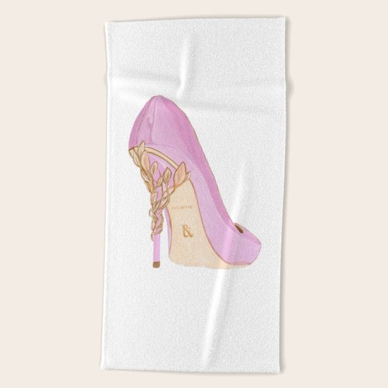 Pink Shoe Beach Towel
