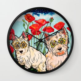 West Highland Terriers by RobiniArt Wall Clock