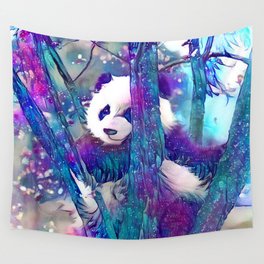 Moonlight Starfall Panda Wall Tapestry