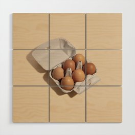 6 eggs Wood Wall Art