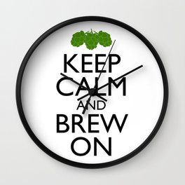 Keep Calm and Brew On Wall Clock