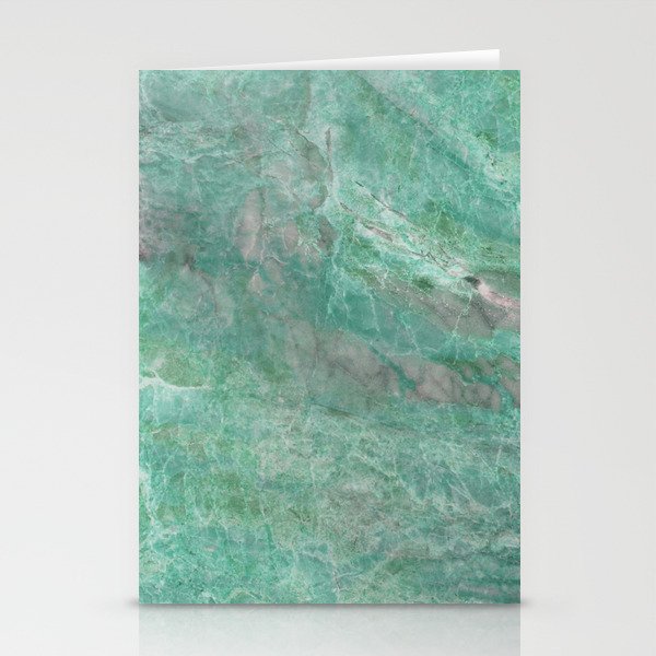Mossy Woods Green Marble Stationery Cards