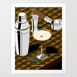 Espresso Martini Coffee Cocktail - Wake me up and fu... Art Print