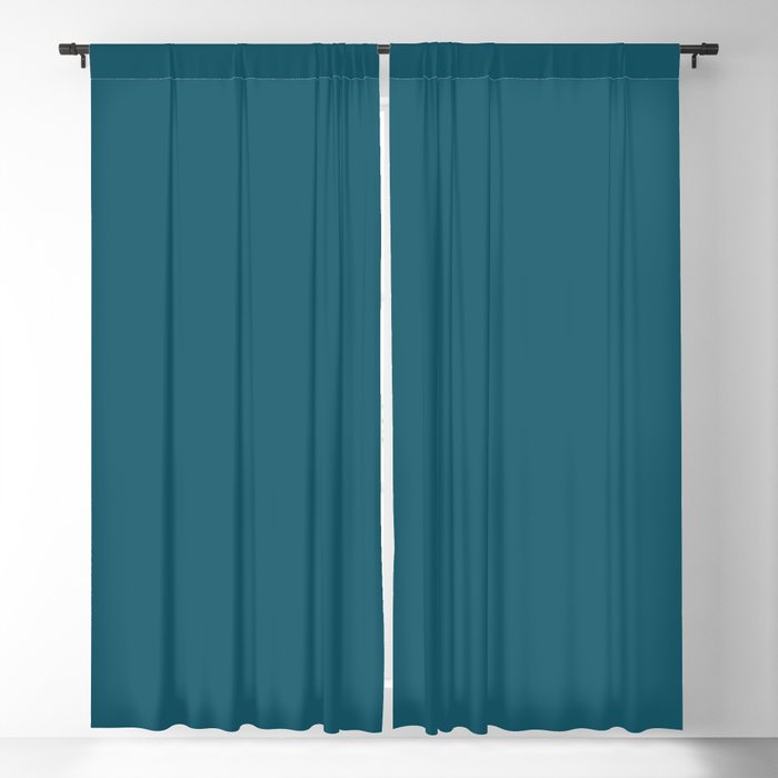 Gorgeous Deep Tranquil Dark Sea Blue Green Solid Color Pairs To Sherwin Williams Connor's Lakefront SW 9060 Blackout Curtain