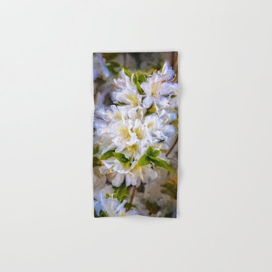 White Rhododendron Hand & Bath Towel